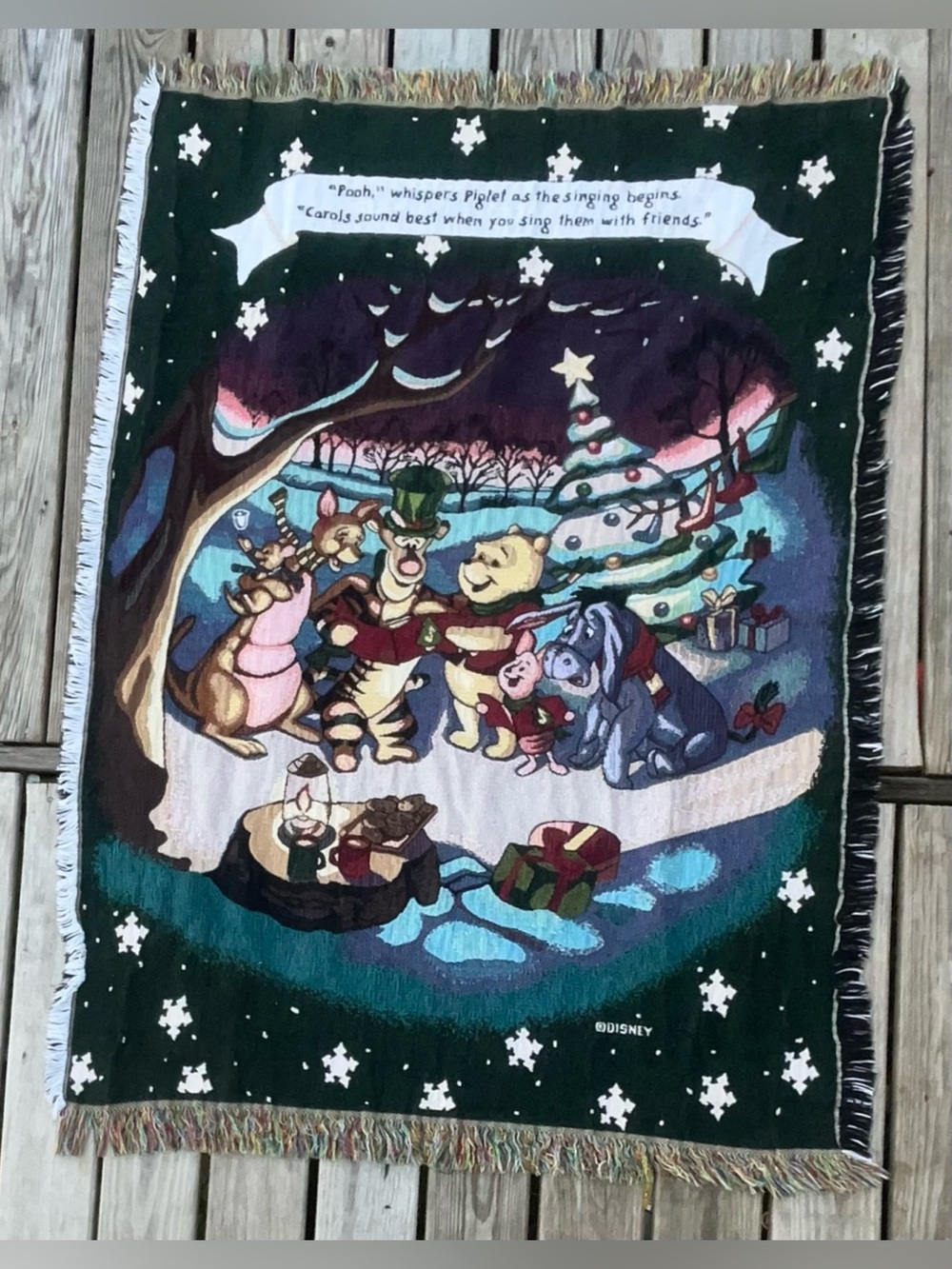 90s Disney Winnie the Pooh "Carols sound best when you sing them with friends"